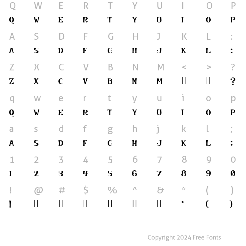 Character Map of KookyKaps Regular