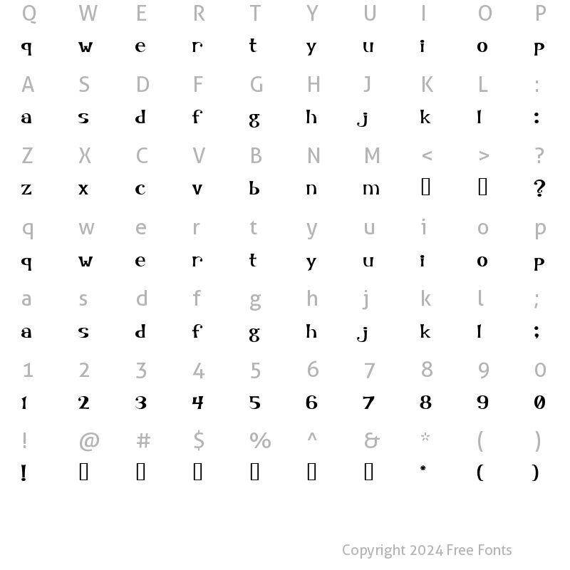 Character Map of KookyLower Regular