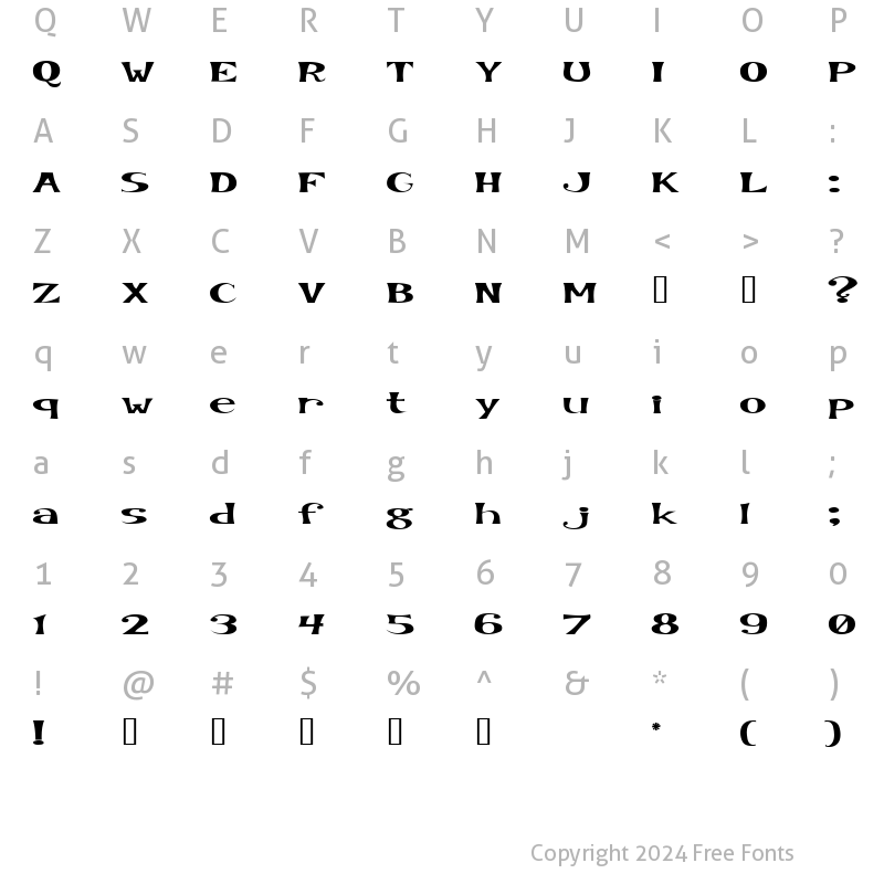 Character Map of KookySquat Regular