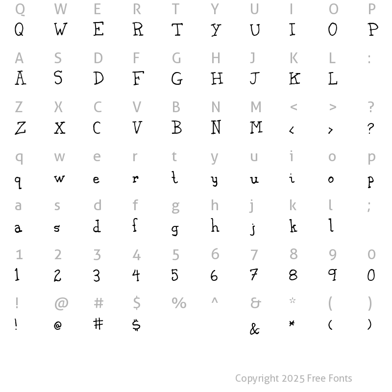 Character Map of KooRear Regular