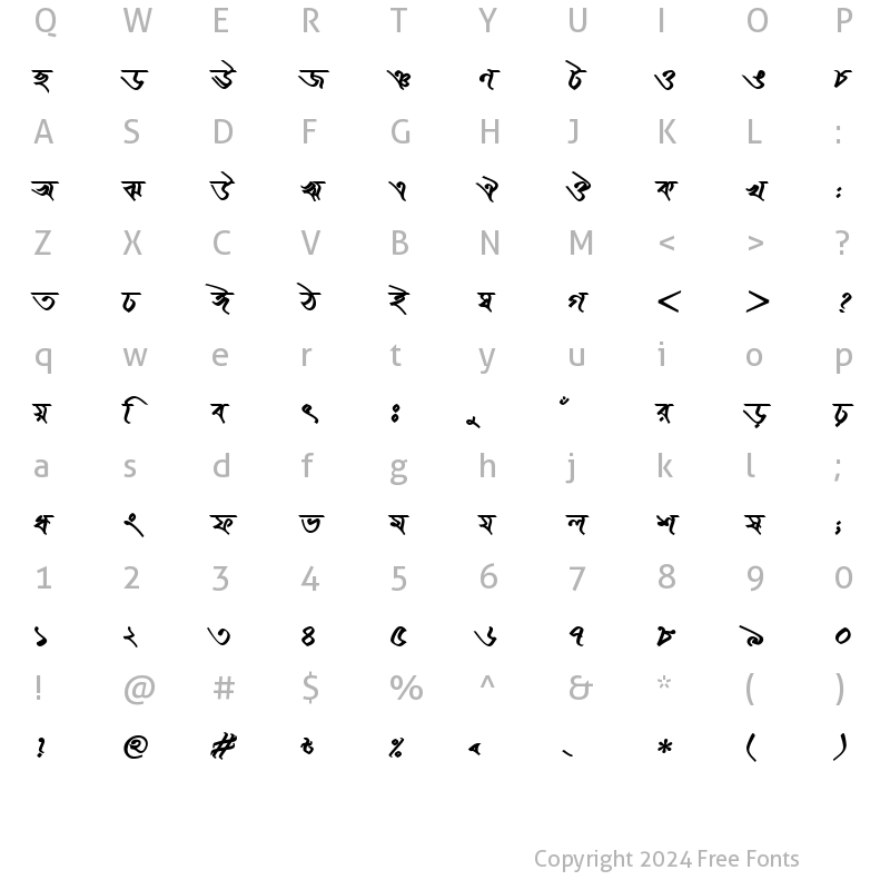 Character Map of KopotakshaMJ Bold Italic