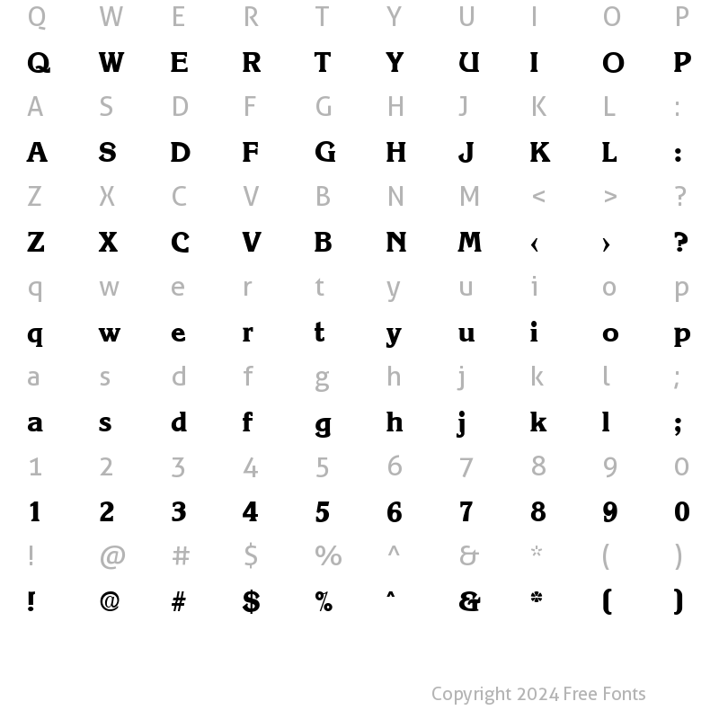 Character Map of Korinth-Serial-ExtraBold Regular