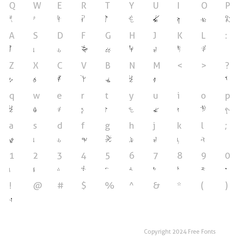 Character Map of Korohanza Regular