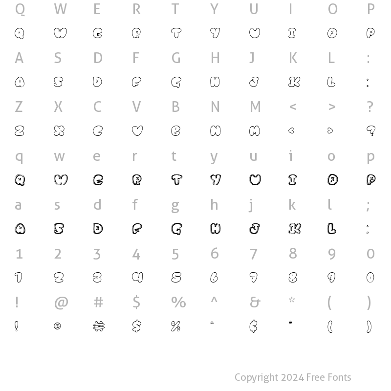 Character Map of kortz DEMO Regular