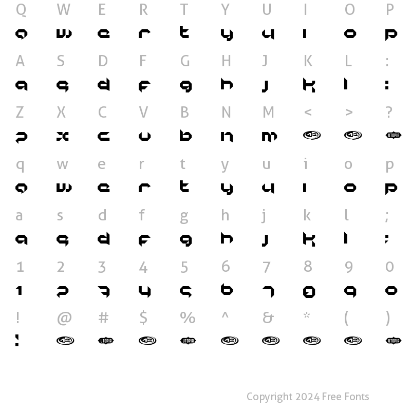 Character Map of korunishi Regular