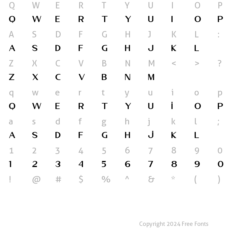 Character Map of Kosans DEMO Regular