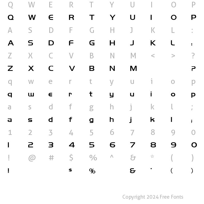 Character Map of Koshgarian Bold