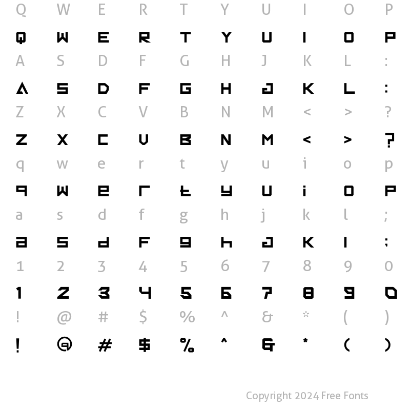 Character Map of KOTAC Regular