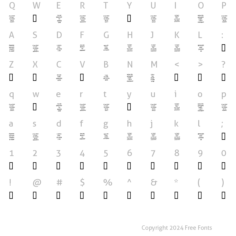 Character Map of KR Babiez Two Regular