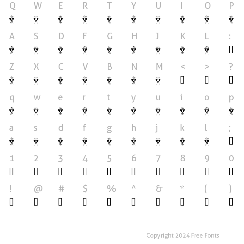 Character Map of KR BBQ Regular