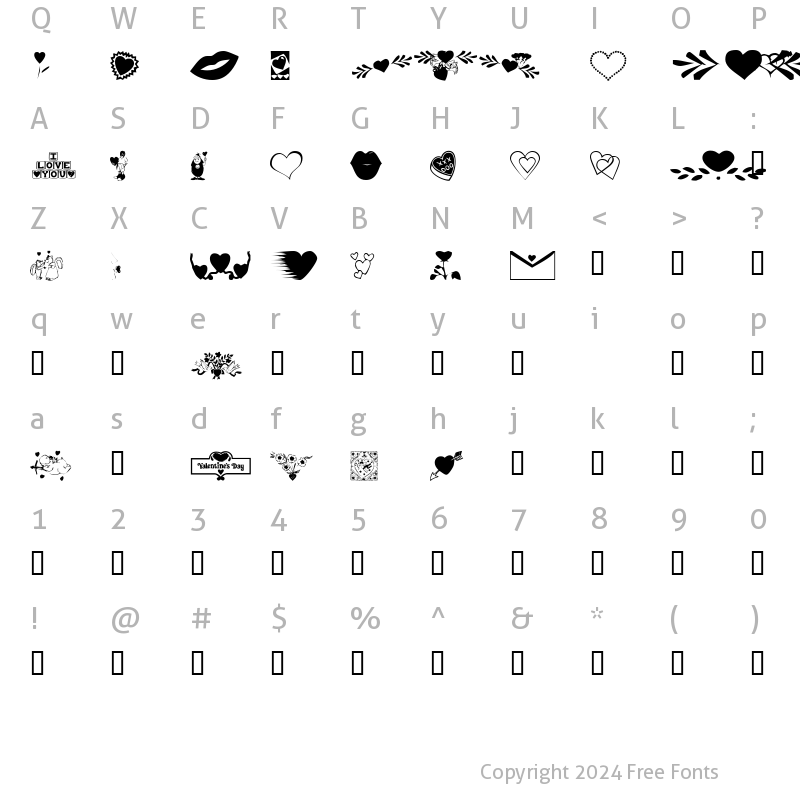 Character Map of KR Be Mine More Regular