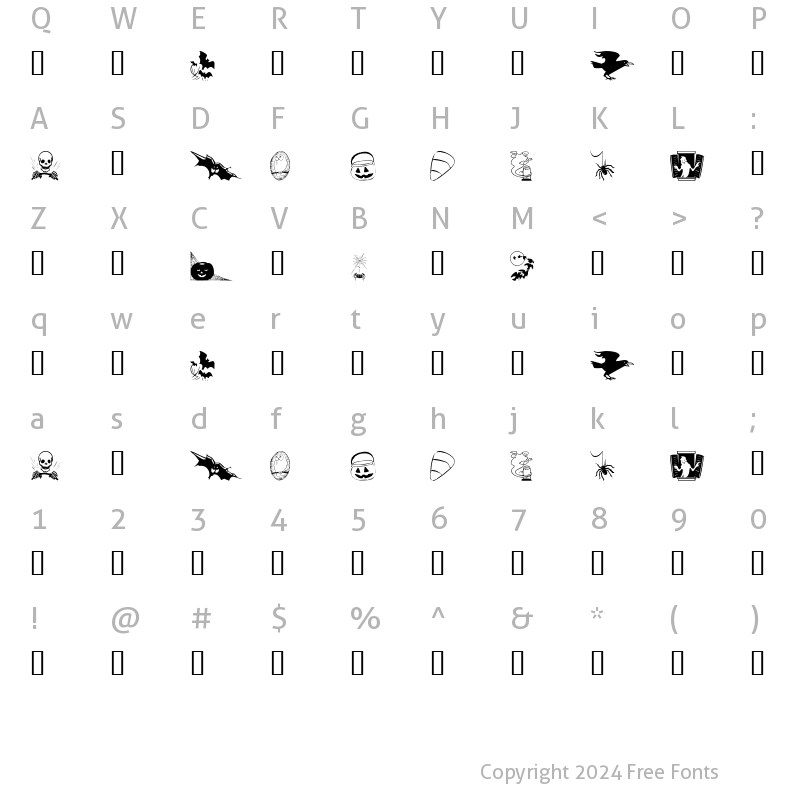 Character Map of KR Bootown Regular