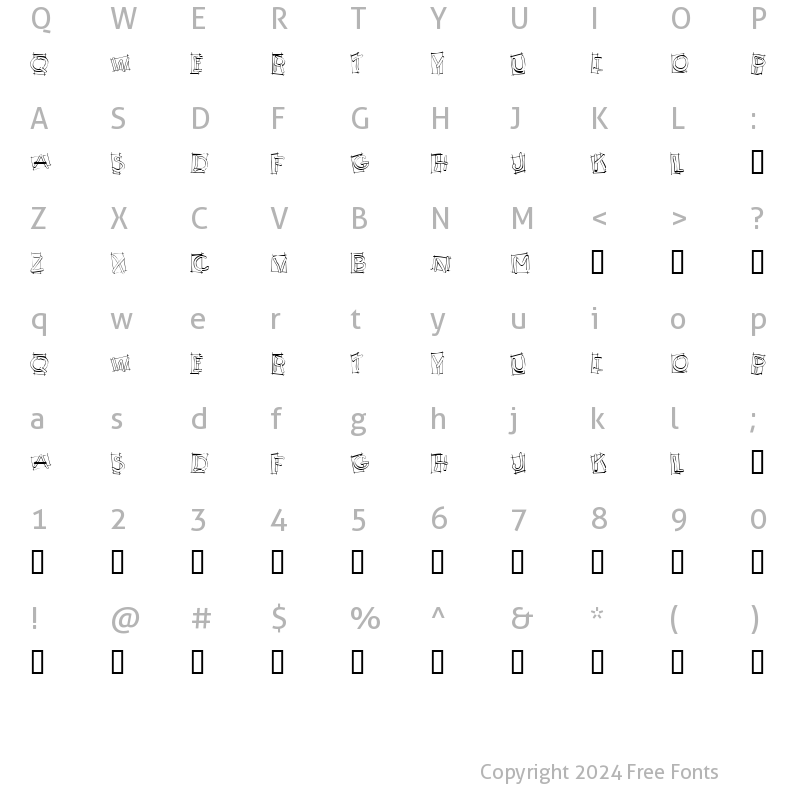 Character Map of KR Boxy Regular