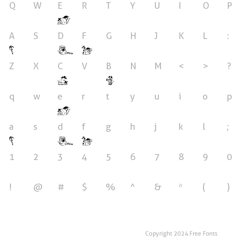 Character Map of KR Christmas 2002 Dings 3 Regular