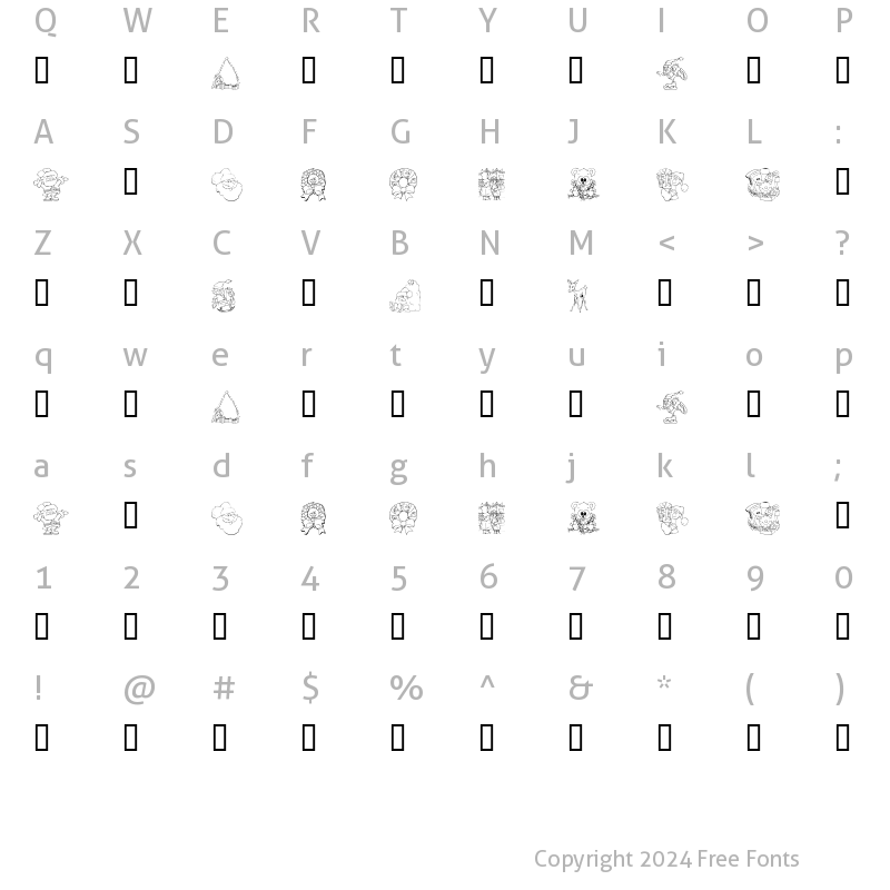 Character Map of KR Christmas Color Me Regular