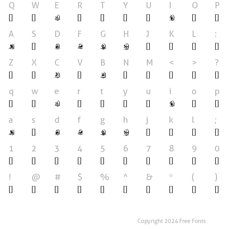 Character Map of KR Christmas Dings One Regular