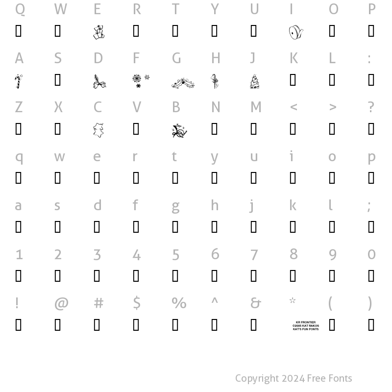 Character Map of KR Christmas Jewels 2005 5 Regular