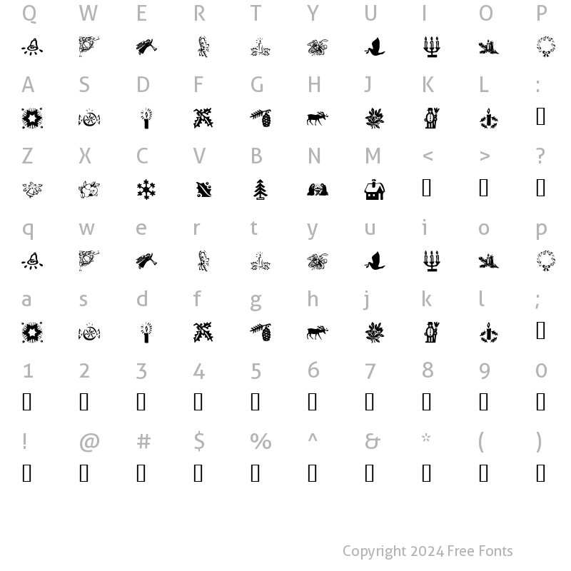 Character Map of KR Christmas Time 2 Regular