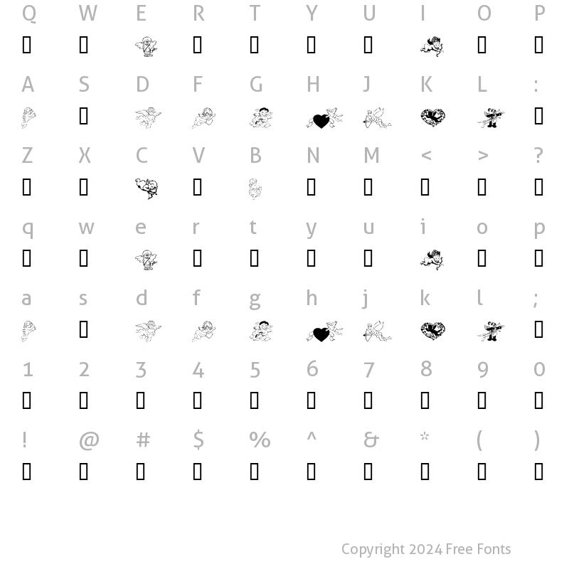 Character Map of KR Cupids 2003 Regular