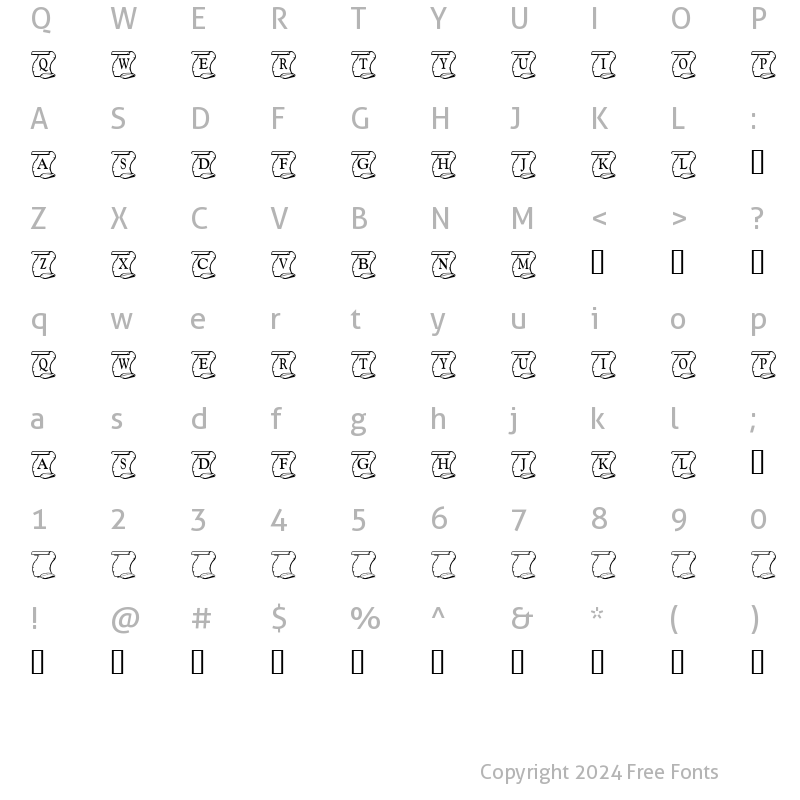 Character Map of KR Declaration Regular