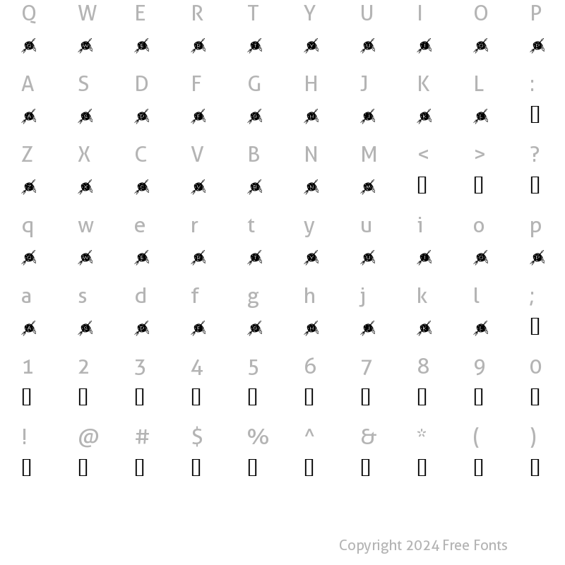 Character Map of KR Dreamcatcher Regular