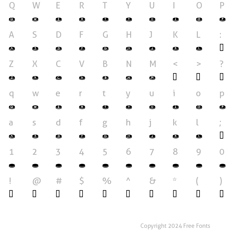 Character Map of KR Dunkers Regular