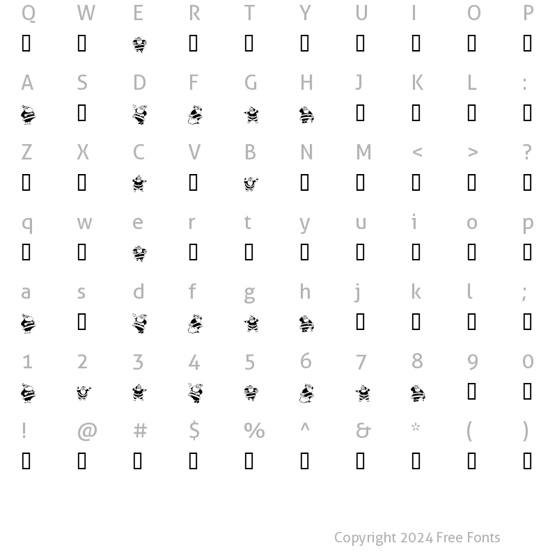 Character Map of KR Eight Santas Regular