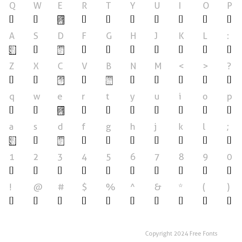 Character Map of KR Fantastic Angels Regular