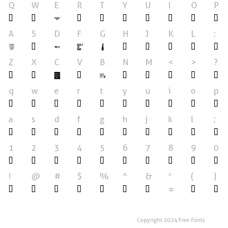 Character Map of KR Father's Day Dings Regular