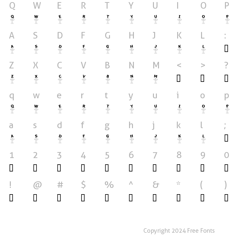 Character Map of KR Fountain Regular