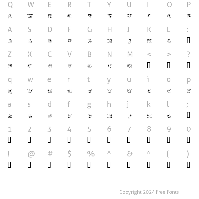 Character Map of KR Hip Star Regular