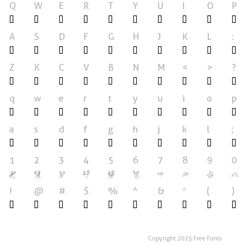 Character Map of KR I'm This Many! Regular