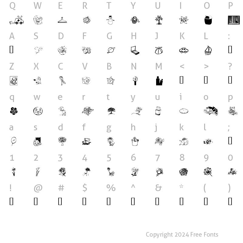 Character Map of KR Katlings Five Regular