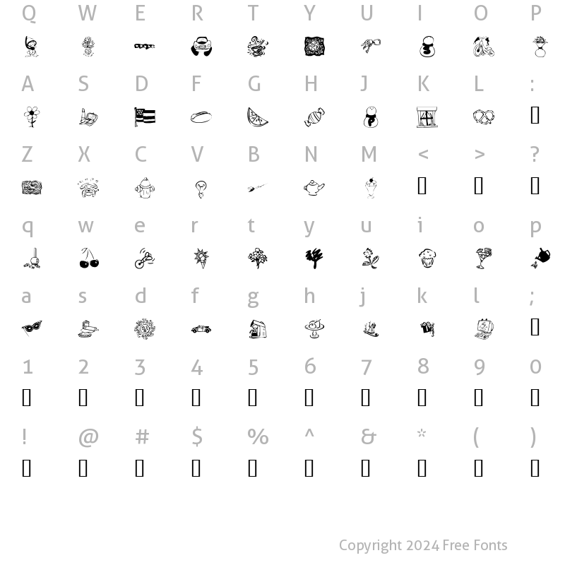 Character Map of KR Katlings Three Regular