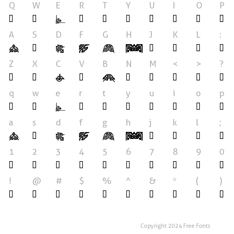 Character Map of KR Keltic Four Regular