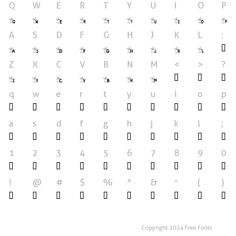 Character Map of KR Krazy Kat Regular