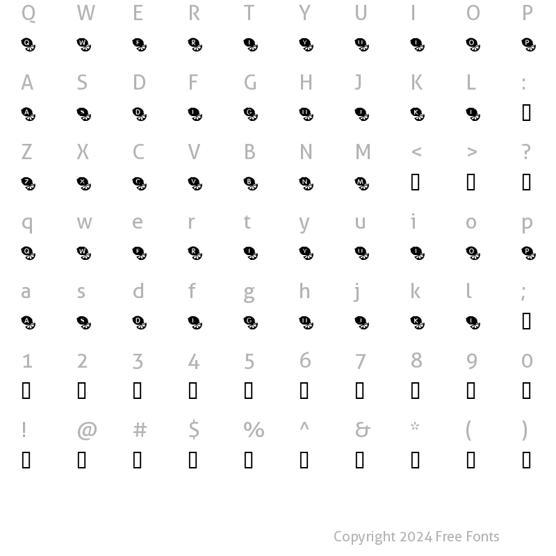 Character Map of KR Lime's Limes! Regular