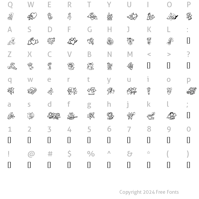 Character Map of KR Love Angels Regular