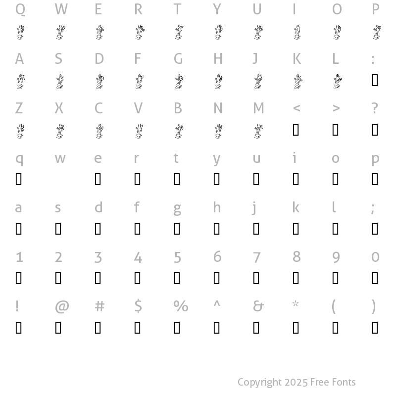 Character Map of KR Magic Tea Regular