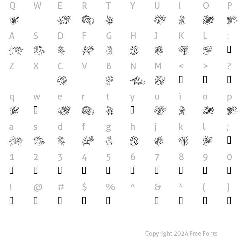 Character Map of KR Music Angels Regular