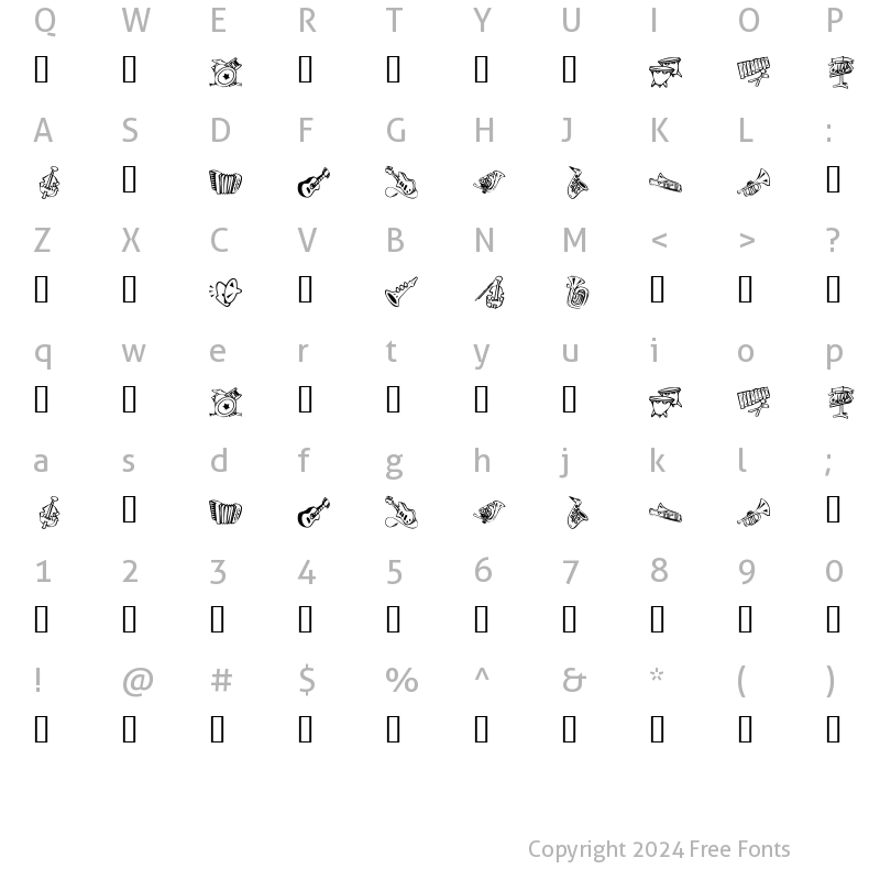 Character Map of KR Music Class Regular