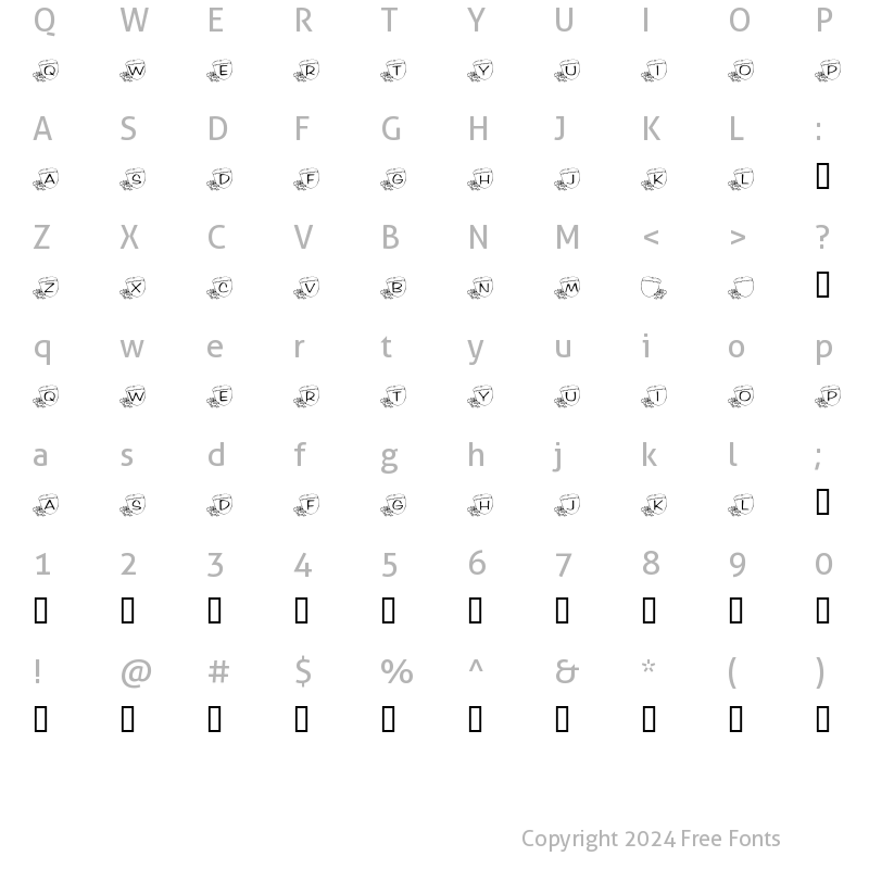 Character Map of KR Nutsy! Regular