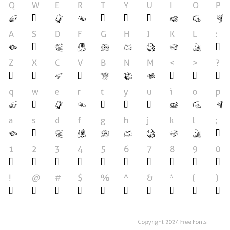 Character Map of KR Office Regular