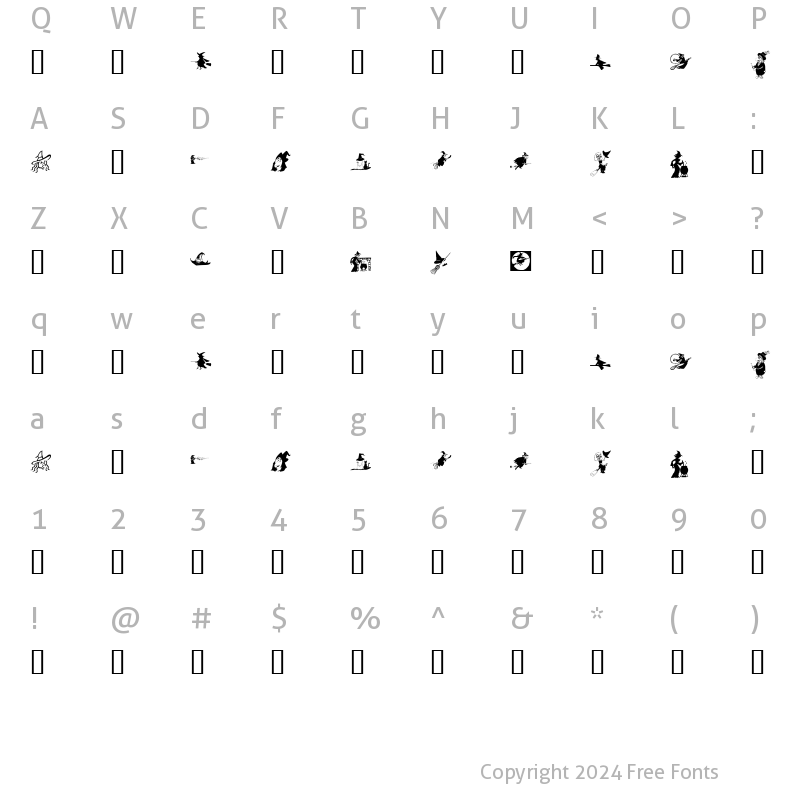 Character Map of KR Oh Witchy Poo! Regular