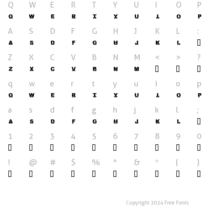 Character Map of KR On The Go Regular