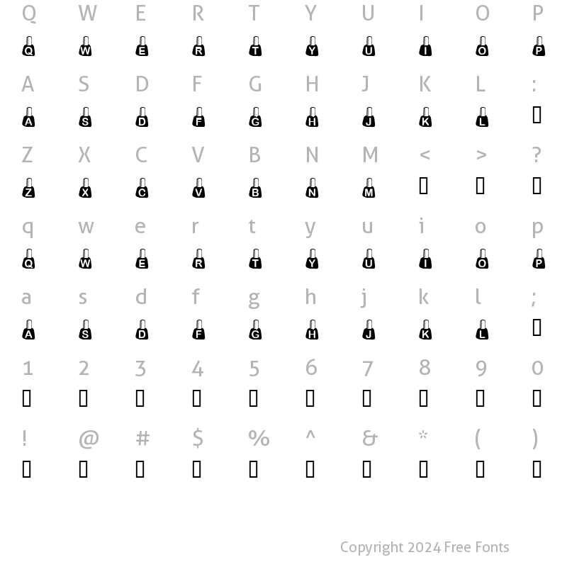 Character Map of KR Rachel's Polish Regular