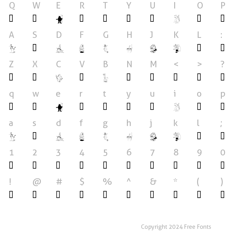 Character Map of KR RPG Regular