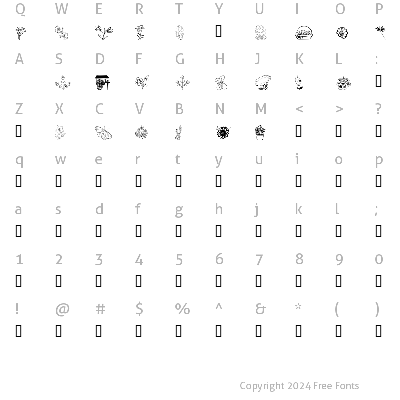 Character Map of KR Spring Me Regular