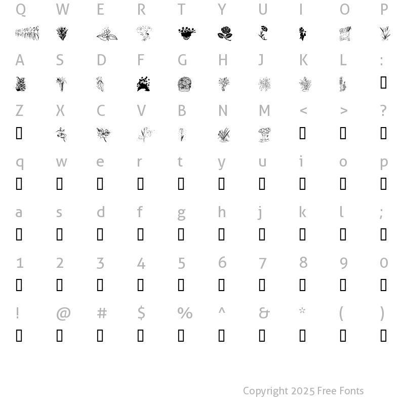 Character Map of KR Spring Me Too! Regular