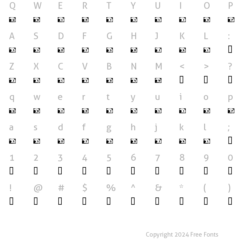 Character Map of KR Standing Proud Regular